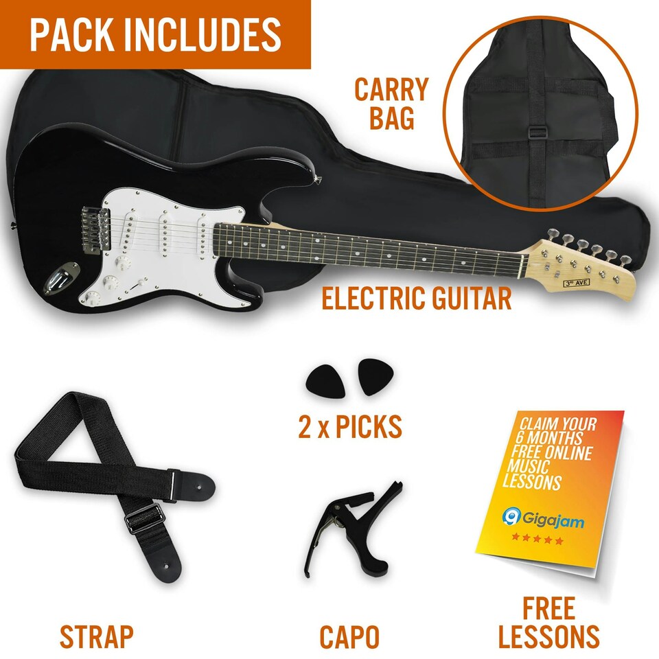 image 1 of 3rd Avenue Full Size Electric Guitar Red