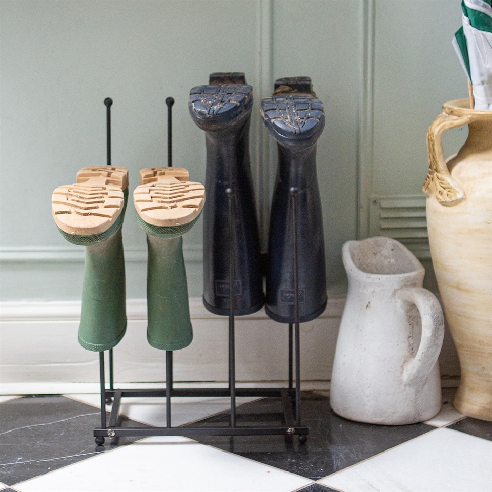 image 1 of Hammer and Tongs Steel Wellington Boot Rack - 4 Pair - Black | Black | Black