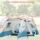 image 3 of Outsunny 6-8 Person Tunnel Tent, Two-room Camping Tent with Carry Bag, Grey