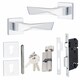 image 1 of Golden Grace Modern Aura Euro Lock Door Handles in Polished Chrome Finish with 70mm Key and Thumbturn Barrell Chrome