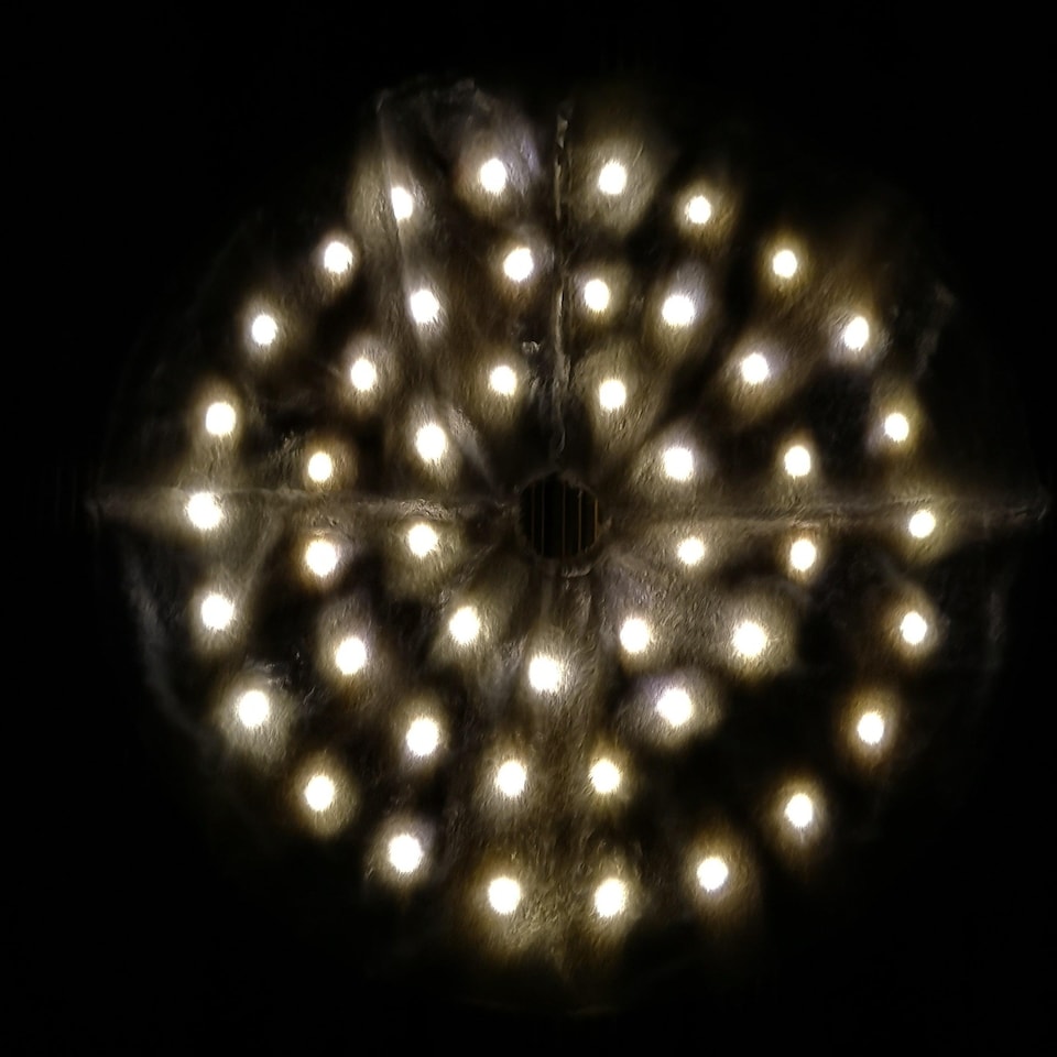 image 1 of 90cm USB Powered LED White Fur Fabric Christmas Tree Skirt
