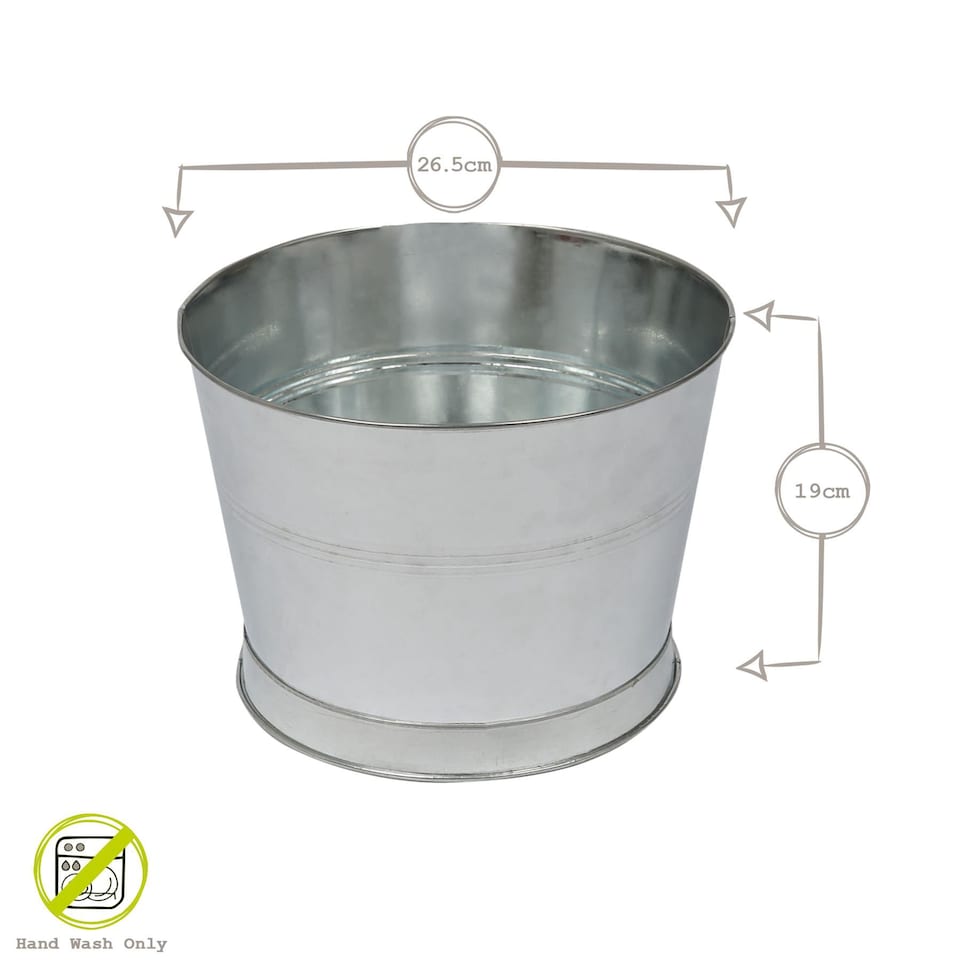 image 1 of Rink Drink Handmade Galvanized Iron Ice Bucket - 26.5cm - Silver