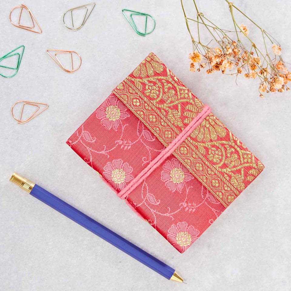 Mini Sari Fabric Notebook