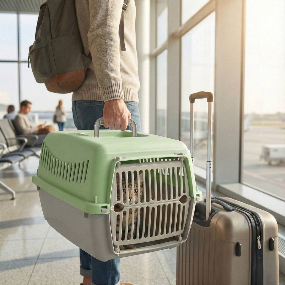 image 1 of Transportini Pet Carrier Travel Crate Cat Dog Cage Portable Box Pastel | Green | Pastel Green | Small | 1