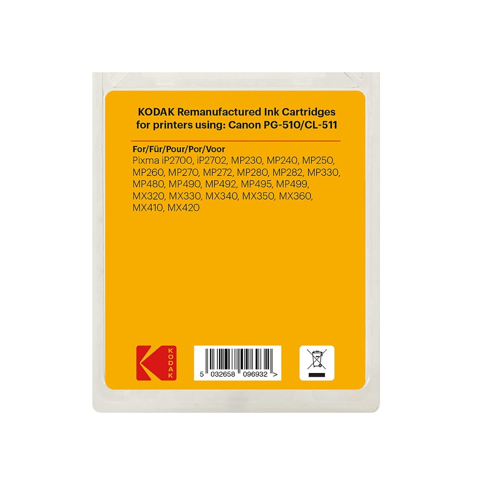 image 1 of Kodak Remanufactured Canon PG-510 / CL-511 Combo Pack Ink Cartridges | Black | Colour | 1