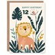 image 1 of Cute Jungle Flowers Kids Age 12 Year Old Child Kids 12th Birthday Card