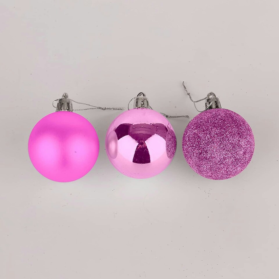 image 1 of 18 Pink Baubles - 5cm