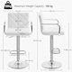 image 3 of Yaheetech Set of 2 Faux Leather Bar Stools | White