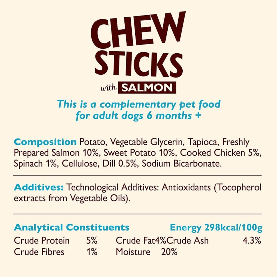 image 1 of Lily's Kitchen Dog Chew Sticks With Salmon 120g (Pack of 10)