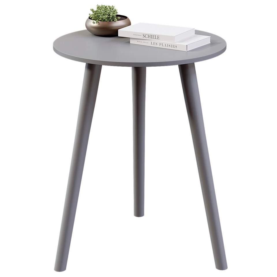 image 1 of Vida Designs Round Side Table Sofa Bedside Coffee Table, Grey
