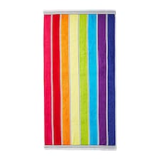 Nautical Striped Beach Towel 70 x 140cm - 100% Cotton Multi | Rainbow Stripe | One size