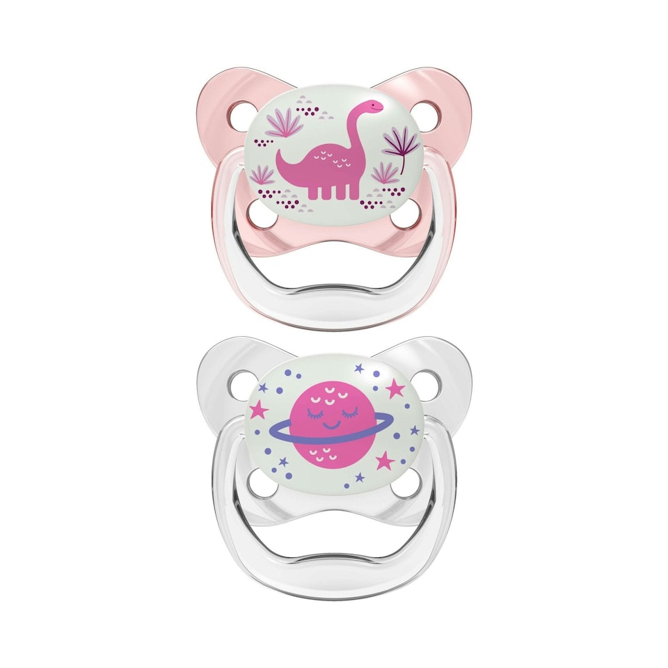 image 1 of Dr. Brown’s PreVent Glow in the Dark Butterfly Soother Stage 2 Twin Pack Blue