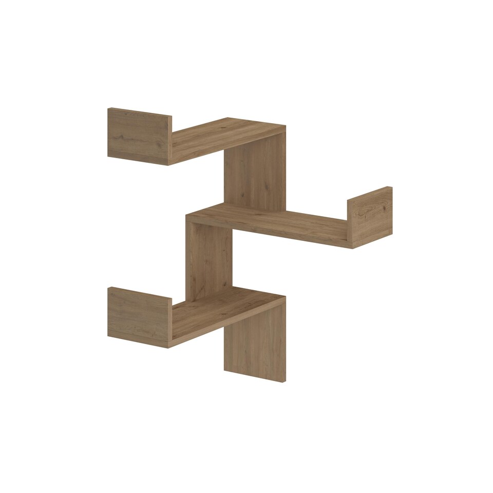 image 1 of Decortie Luksa Corner Wall Shelf 60x60x89cm Natural Oak