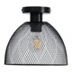 image 1 of First Choice Lighting Cassidy Medium Black Mesh Ceiling Flush Light Black