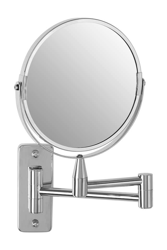 image 1 of Orsina Wall Mounted Extending Mirror, Durable 29x17cm Chrome Bathroom Mirror, Swivel Design