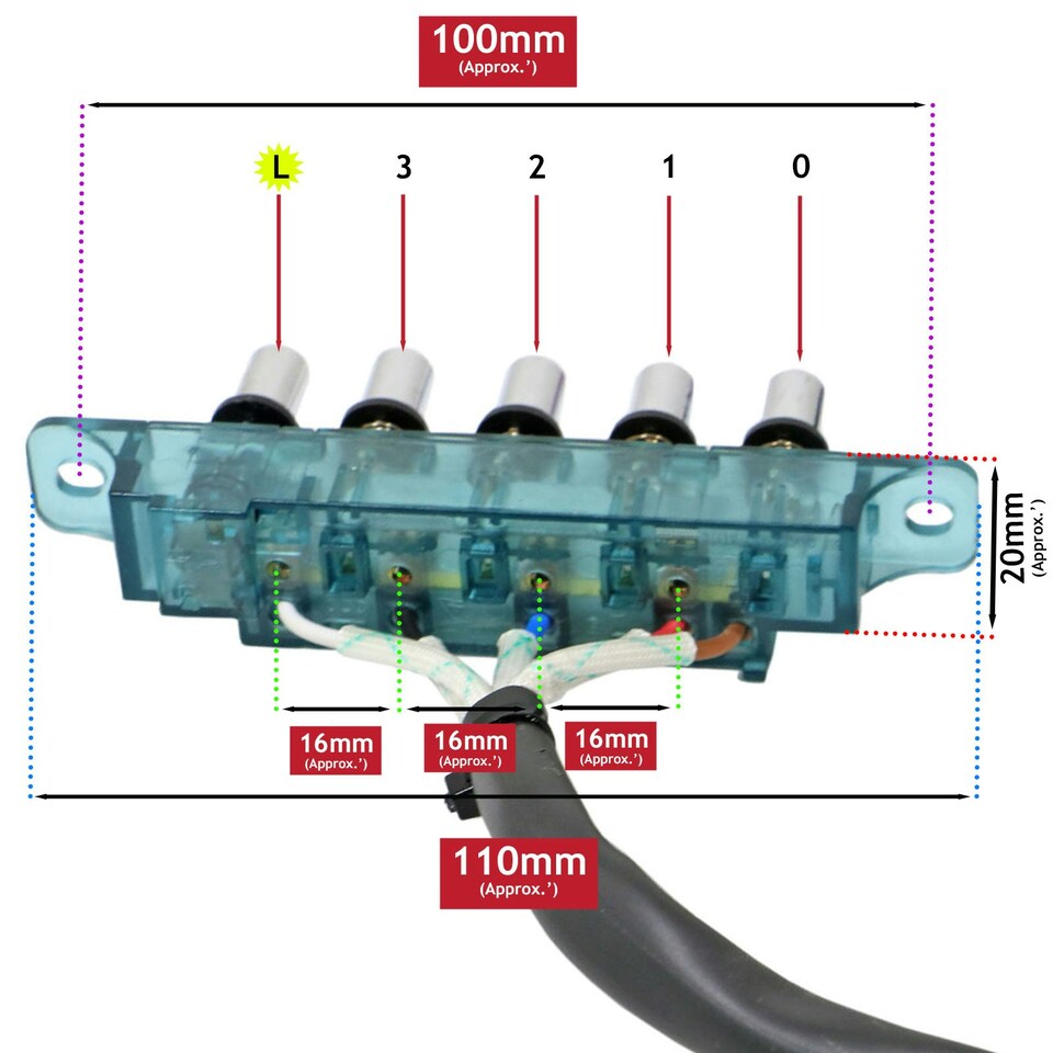 image 1 of SPARES2GO 5 Button Control Selector Switch for Lamona HJA24 LAM24 HJA2100 HJA2180 Cooker Hood Extractor + Cable Connector