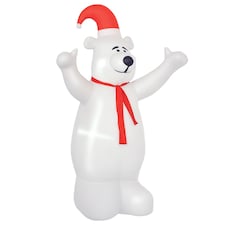 HOMCOM 6ft Tall Outdoor Inflatable Bear Lighted Airblown Christmas Lawn Décor