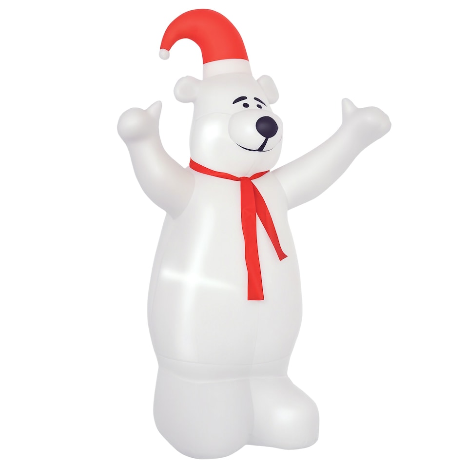 image 1 of HOMCOM 6ft Tall Outdoor Inflatable Bear Lighted Airblown Christmas Lawn Décor