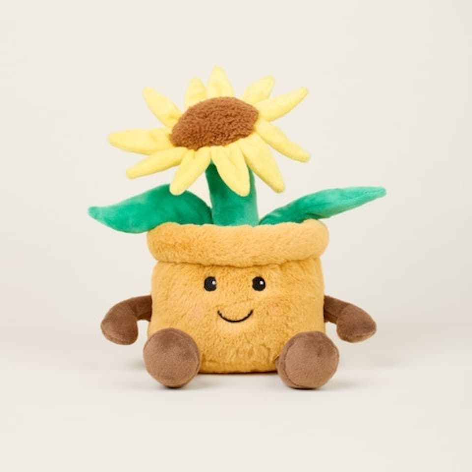 image 1 of Warmies Plush Yellow Flower Pot Microwavable LARGE