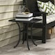 image 6 of Outsunny Cast Aluminium Bistro Table with Umbrella Hole, Black