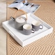 image 3 of Folding Butlers Side Table Portable Wooden Food Serving Tray | White