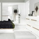 image 4 of Chelsea Bedroom 4 Door Wardrobe with Mirrors in White with a Truffle Oak Trim