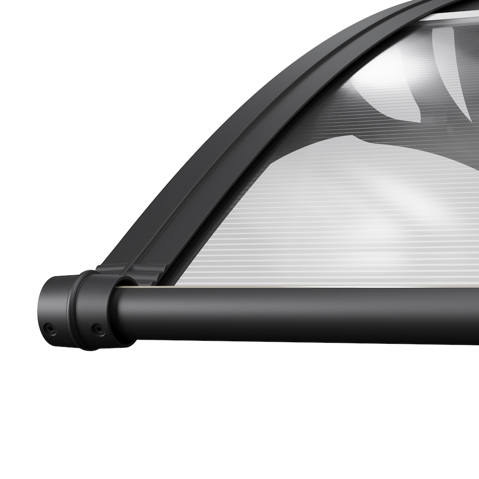 image 1 of Living and Home Awning Canopy for Window and Door with Drainage - 200cm W x 100cm D Dark Grey