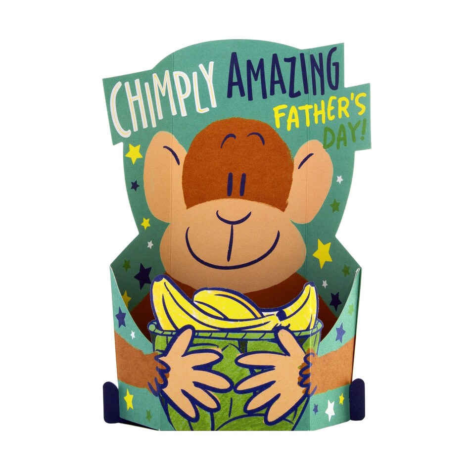 image 1 of Hallmark Father's Day Card - With 3D Pop-Up Monkey Game Design