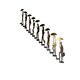 image 3 of Urban Journey Metal Wall Art | Figures Climbing Stairs with Umbrellas | Modern Silhouette Decor for Indoor & Outdoor Use Right to Left Orientation