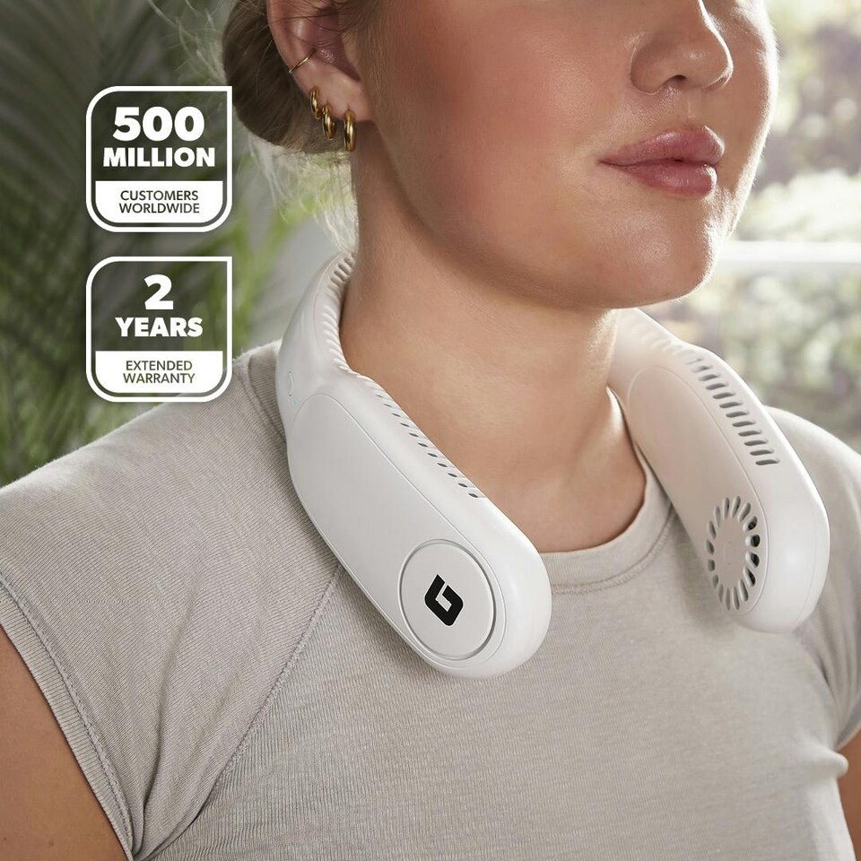 image 1 of GEEPAS Portable Neck Fan 1500mAh - White