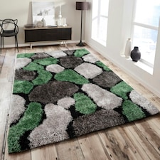 Home Republic Pebbles Shaggy Rug - 80 x 150 | Green