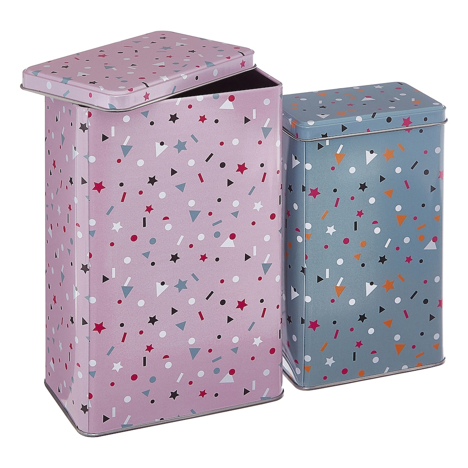 image 1 of Interiors by Premier Cosmic Design Set Of 2 Stellar Storage Canisters, Versatile Tall Food Container, Airtight Storage Canister