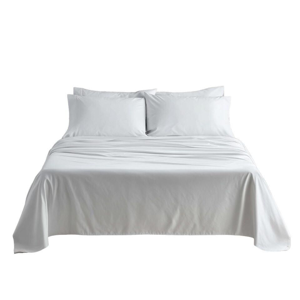 image 1 of Luxury 400TC Sateen Soft Touch Hotel Quality Flat Sheet Bed Linen | White | Double