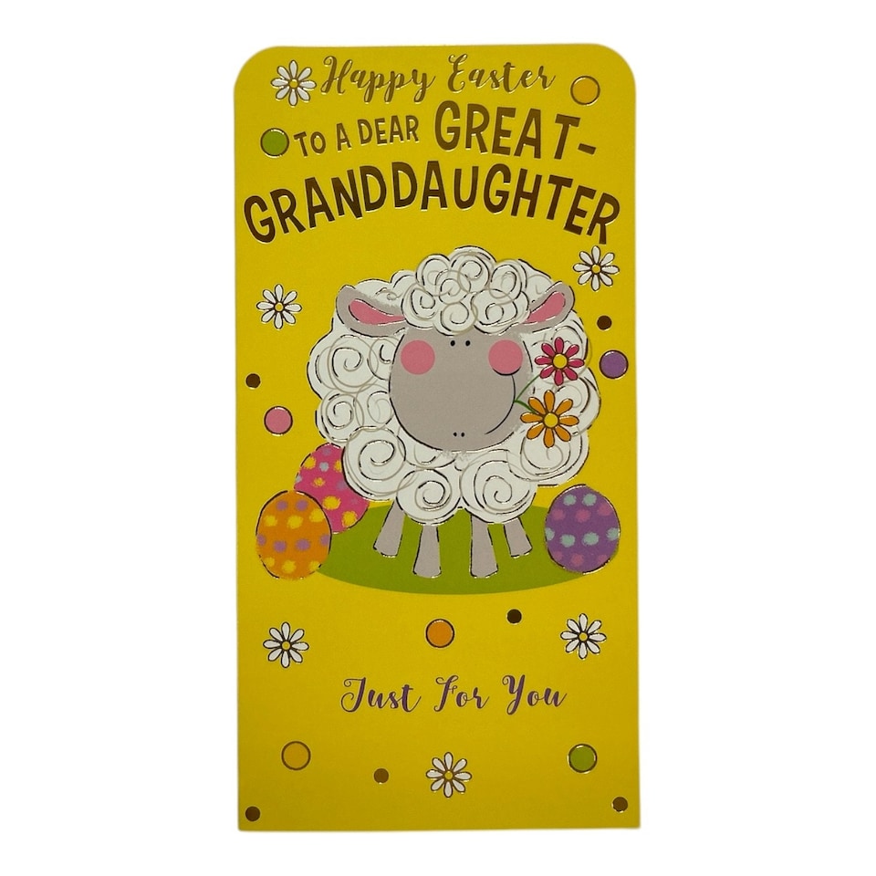 image 1 of To A Dear Great Granddaughter Cute Easter Money Wallet Card
