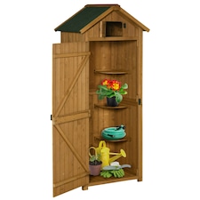 Outsunny Wooden Garden Storage Shed Tool Storage Box, 77 x 54 x 179 cm