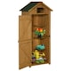 image 1 of Outsunny Wooden Garden Storage Shed Tool Storage Box, 77 x 54 x 179 cm