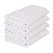 Nicola Spring Cotton Bath Towels - 135cm x 70cm - White - Pack of 4