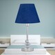 image 4 of Set of 2 Chrome Jewelled Table Lamps with Navy Blue Shades Chrome | Blue