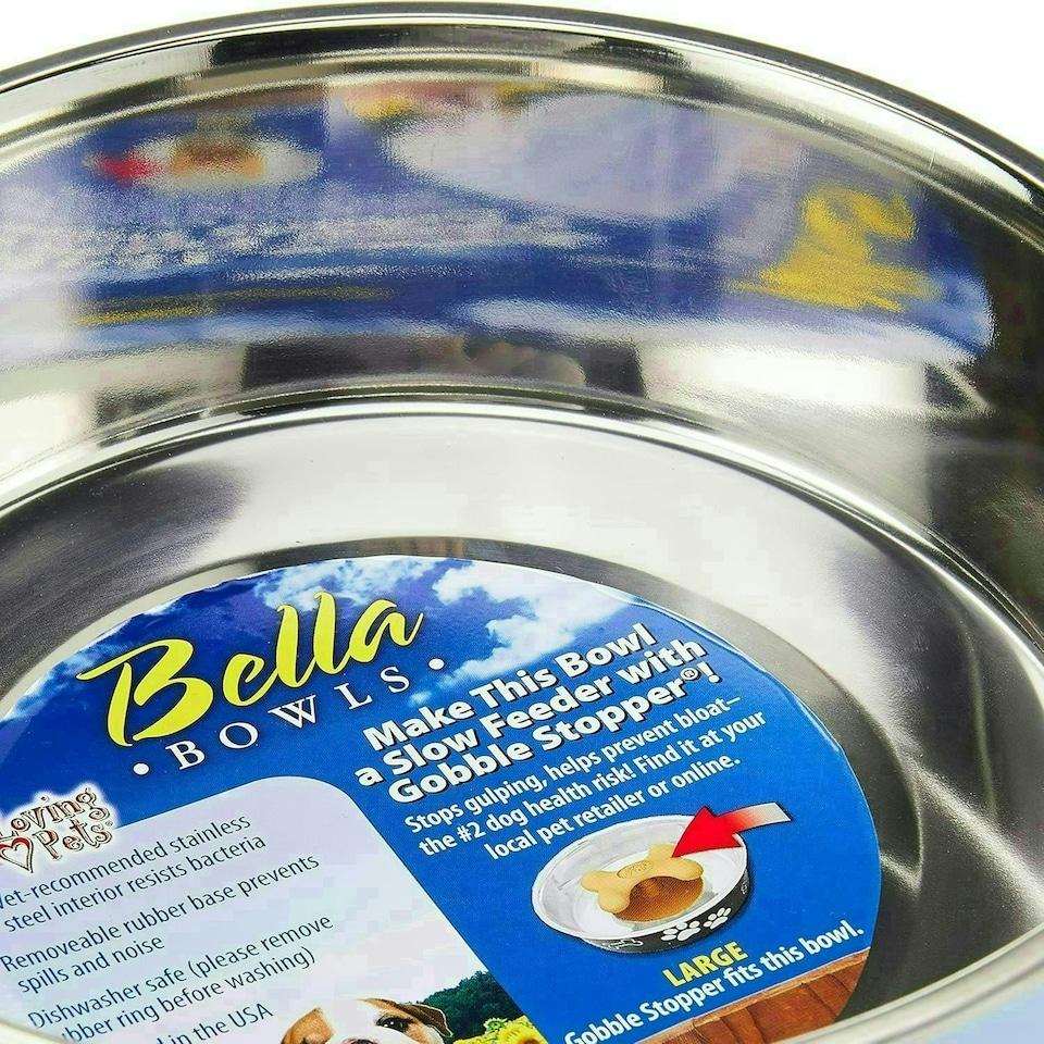 image 1 of Loving Pets Stainless Steel Bella Dog Bowl - Murano Blue - X-Large