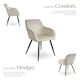 image 3 of Dining Chair Marilyn - with armrests, padded, velvet look, black steel legs | Cream | cream/black | 1