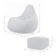 image 6 of icon Dalton Cord Adults Bean Bag Recliner and Pouffe, Ready Filled Beanbag and Footstool Grey Grey | Grey