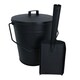 image 1 of Coal Bucket With Lid & 5" Shovel Metal Ash Tidy Bin Coal Carrier Fire Log Burner
