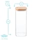 image 3 of Argon Tableware Square Glass Storage Jars with Wooden Lids - 1.9 Litre - Pack of 3