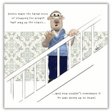 Model Family, Birthday Card for Male Friend, Greetings Card for Him "Dennis Made The Fatal Error"!, Multi-Coloured, 16.5 x 16.5 cms