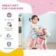 image 4 of HOMCOM Wooden Ride on Horse, Ride on Pony Gift for Ages 3-6 Years - Pink