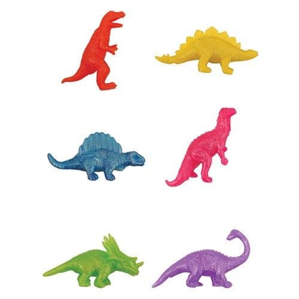 Multicolour Stretchy Dinosaurs - Pack of 12