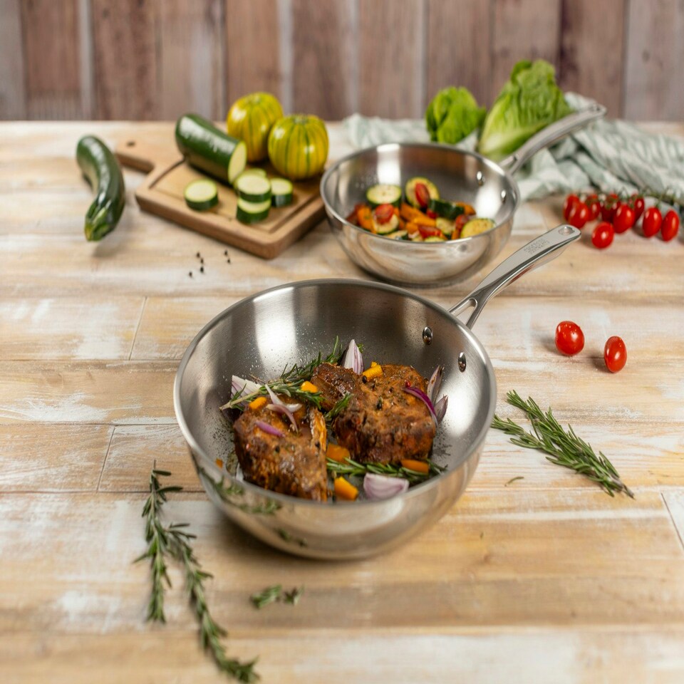 image 1 of ALLROUND FRYING PAN SET uncoated 24 and 28cm