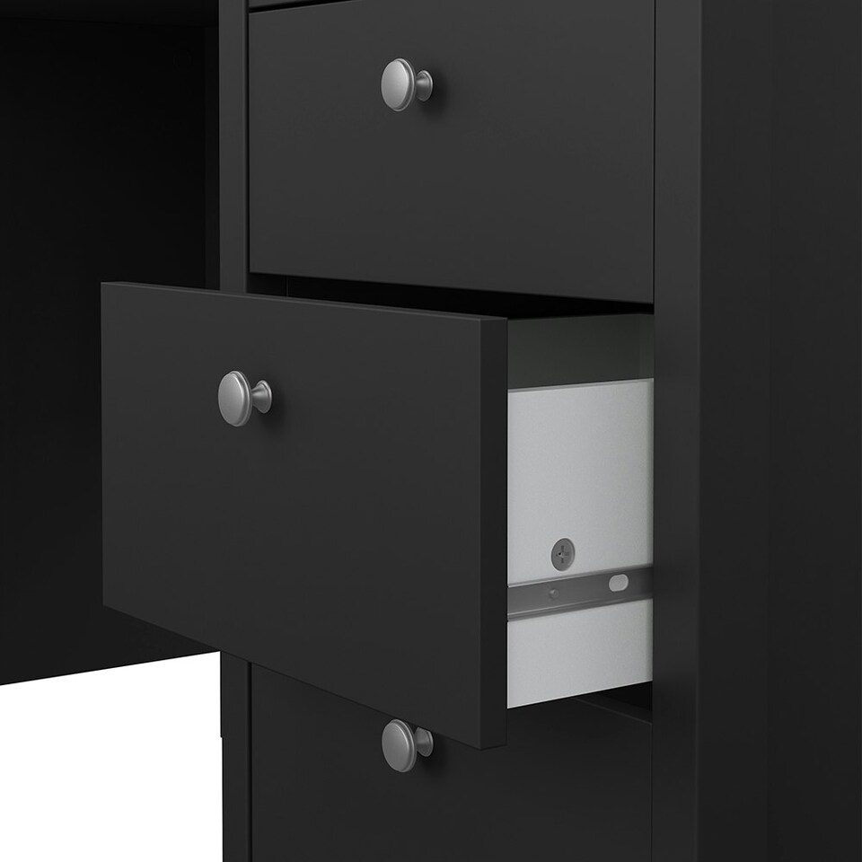 image 1 of Madrid Desk 3 Drawers Matt Black