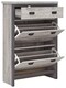 image 2 of Boston 2 Tier 1 Drawer Shoe Cabinet | Grey | Grey