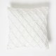 image 1 of Homescapes Geometric Diamond White Tufted Cotton Cushion - 45 x 45 cm | White | 1